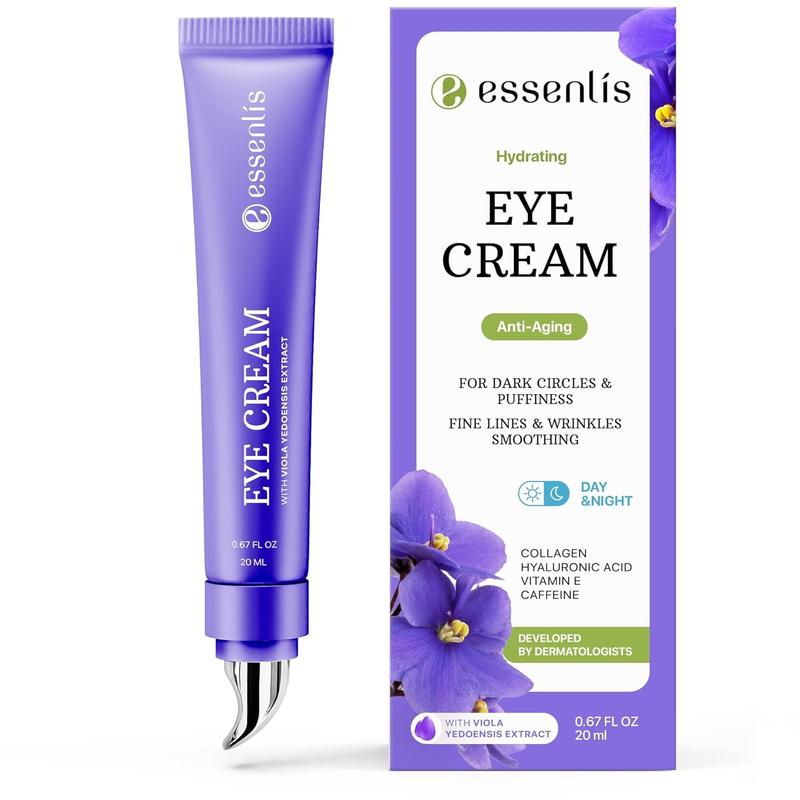 Caffeine Eye Cream for Dark Circles and Puffiness - Day & Night Collagen Hydrating Eye Cream for Wrinkles - Firming Anti Aging Effect