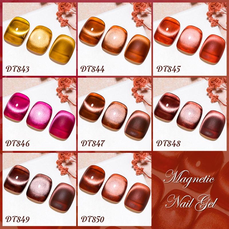 Amber Gel Nail Polish Set, 9 Counts set Long-lasting Salon Quality Nail Art & Nail Polish Kit for Women & Girls, Professional Nail Art Kit, Christmas Gift