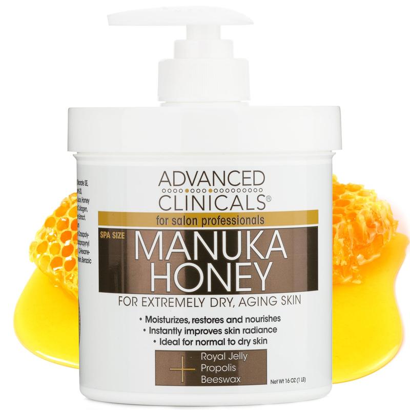 Advanced Clinicals Manuka Honey Dryness Relief Body Cream 16 Fl Oz