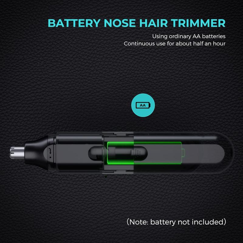 Ear and Nose Hair Trimmer,2024 Painless Battery-Operated Nose Hair Trimmer for Men Women,Dual Edge Blades Nasal Trimmer Nose Clippers for Easy Cleansing (Black)