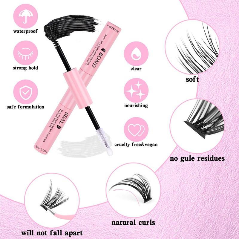 Natural Look Eyelash Extensions, 1 Set Mixed Length Individual False Eyelashes, Self Grafting Curl Eyelashes, Eye Makeup Enhancement for Women & Girls