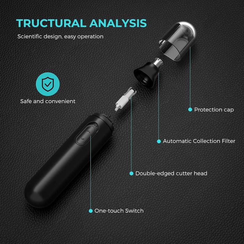 Ear and Nose Hair Trimmer,2024 Painless Battery-Operated Nose Hair Trimmer for Men Women,Dual Edge Blades Nasal Trimmer Nose Clippers for Easy Cleansing (Black)