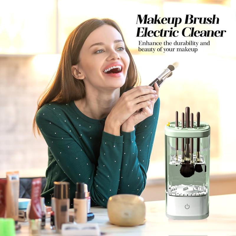 Electric makeup brush cleaner: a fast and efficient machine for deep cleaning of all brushes, small and portable, suitable for travel and family