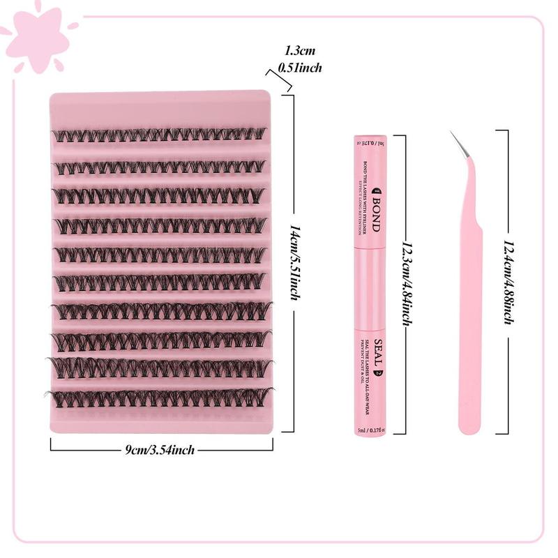 Natural Look Eyelash Extensions, 1 Set Mixed Length Individual False Eyelashes, Self Grafting Curl Eyelashes, Eye Makeup Enhancement for Women & Girls