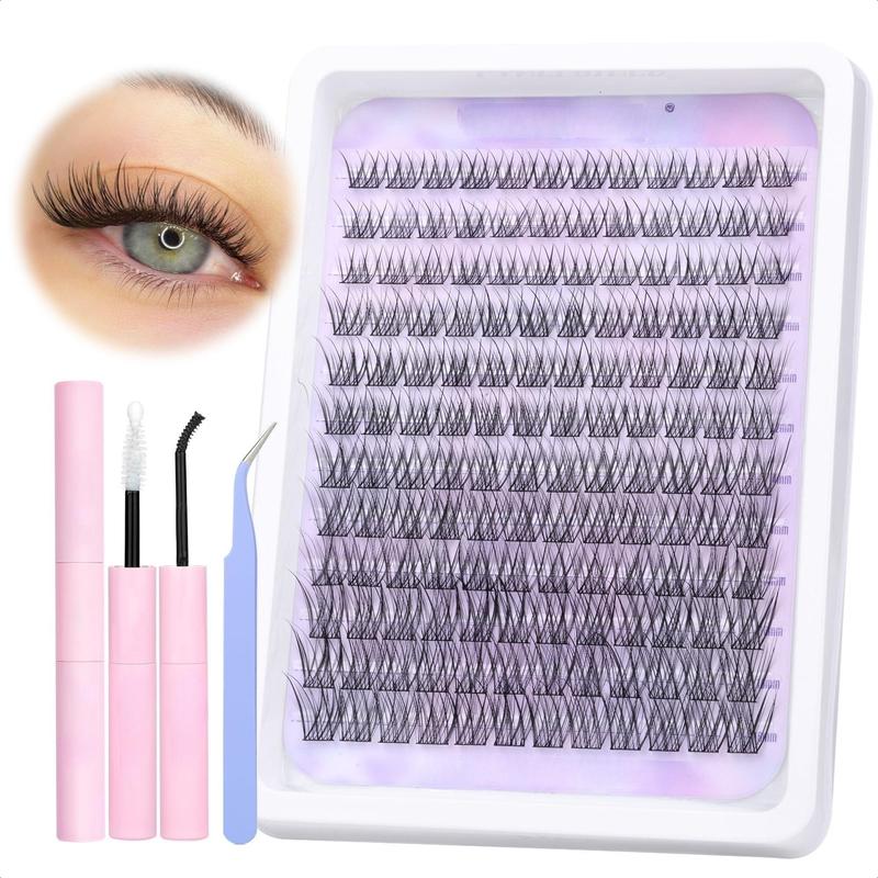 Natural Lash Cluster Kit: Slim, C Curl - 144 Single Lashes (10 - 16mm) Eyelash Extension Kit