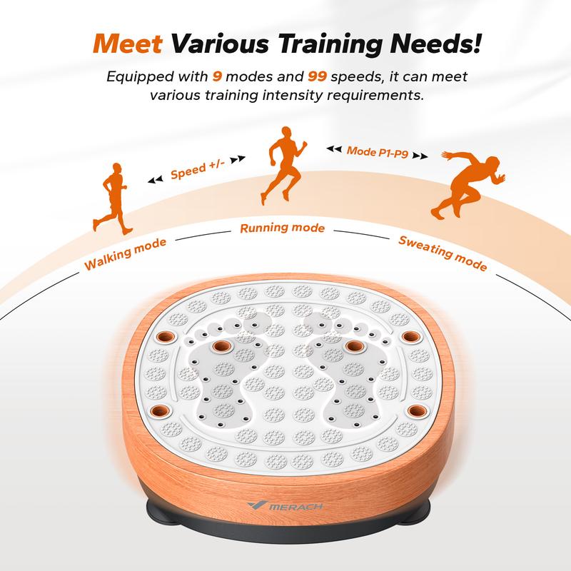 MERACH Round Model Vibration Plate Exercise Machine with massage, Lymphatic Drainage Machine, Whole Body Workout for Fitness, Gifts