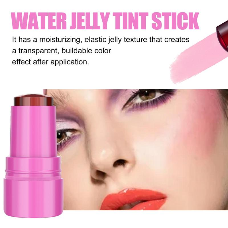 Long Lasting Water Jelly Blush Stick, 1 Count Blush for Cheeks & Lips, Natural Look Blush for Daily Makeup, Lightweight Blush Suitable for Women & Girls