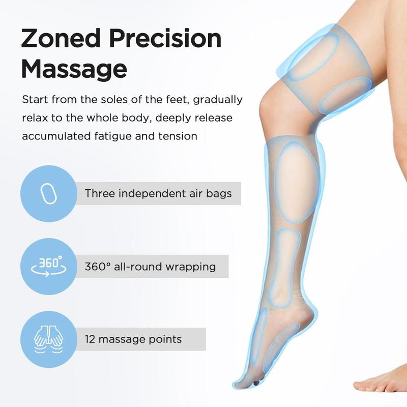 Comfort Leg Massager, 1 Set 3 Modes 3 Segments Leg Massager Machine, Electric Leg Massage Machine for Home Use, Great for Men and Women