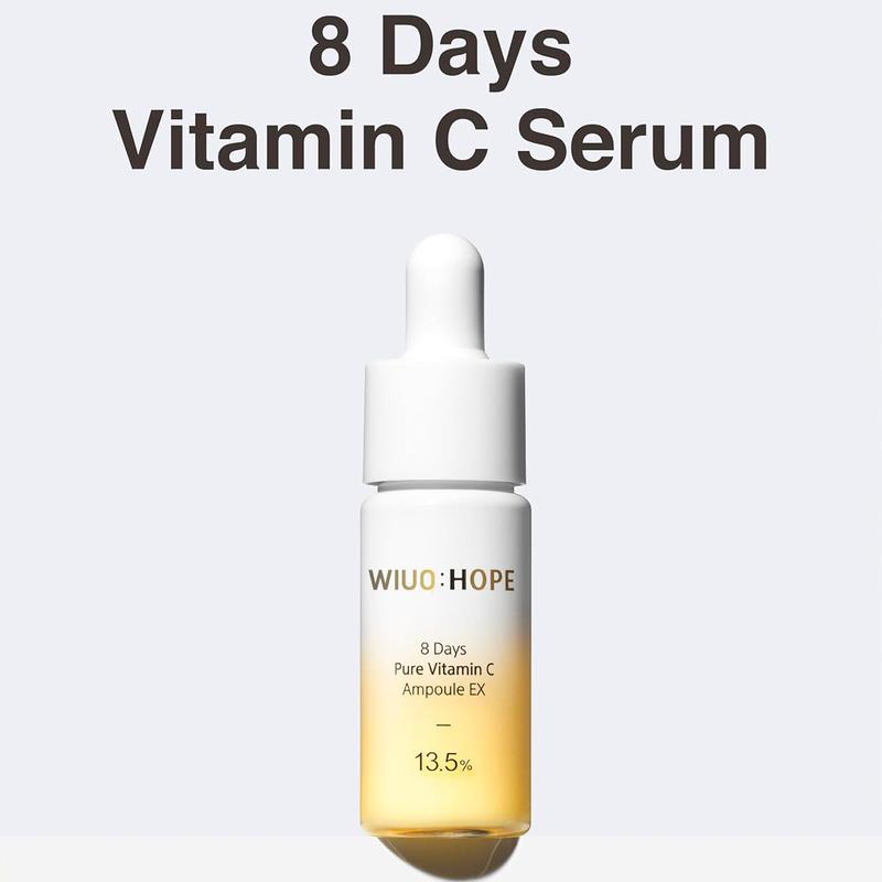 8 Days Vitamin C Serum (0.5 oz) - Dual-Layer Ascorbic Acid, Facial Serum for Deep Moisturization, Korean Skincare Ampoule, Glowing & Radiant Skin