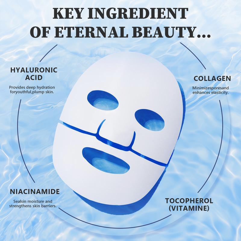 Collagen Hydrating Face Mask, 5 Sheets Box, Moisturizing & Soothing,Enhances Elasticity and Glow, Facial Skin Care Product,Best Gift