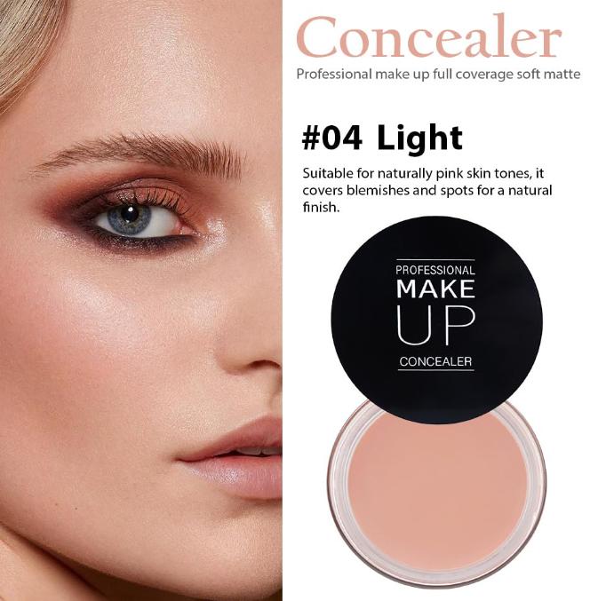 Kaely Pot Concealer Full Coverage Set,under Eye Brightener Concealer for Conceals Dark Circles,Waterproof Foundation Face Makeup Brush Kit,Color Correcting Concealer,Eye Ring corrector de ojeras 04