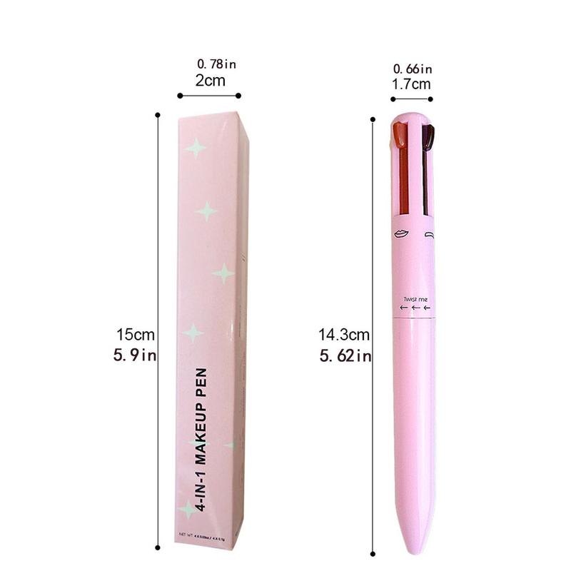 4 In 1 Multi-functional Makeup Pen, 1 Count Long Lasting Eyebrow Pencil Highlighter Pen, Portable Makeup Pen For Women & Girls