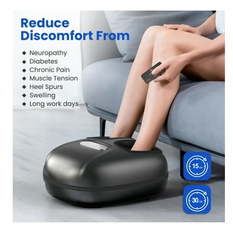 Shiatsu Foot Massager with Heat for Tired Foot Blood Circulation up to size 11, Black,Gift