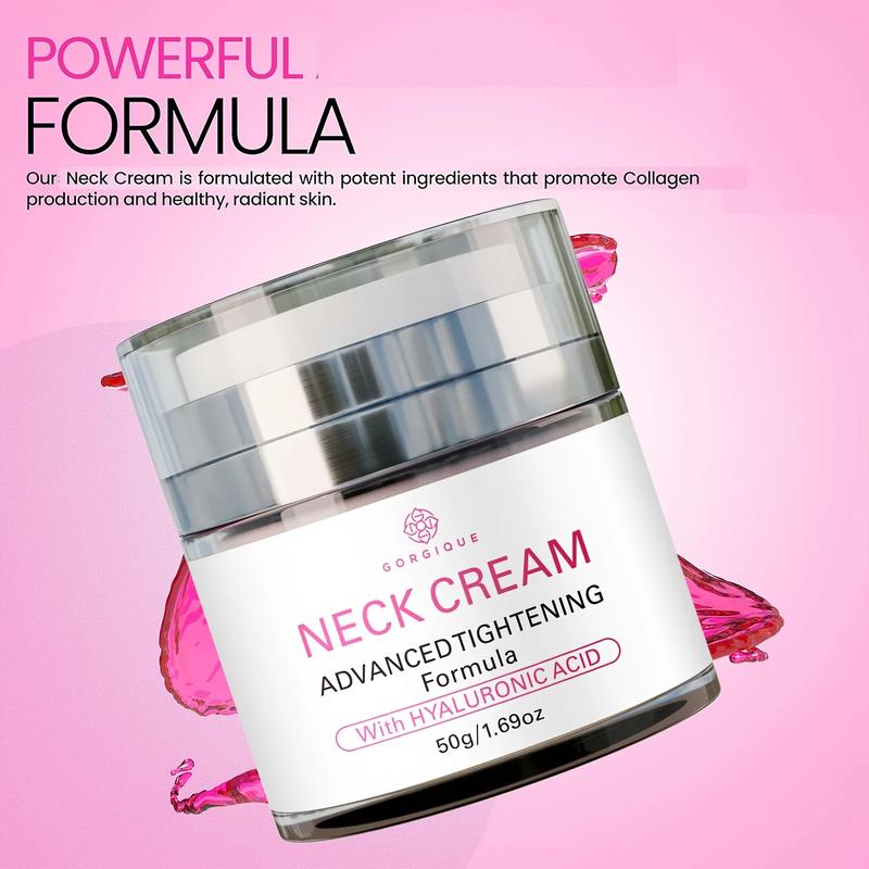 Neck Cream with Hyaluronic Acid Advanced Tightening Cream To Reduce Chin Chest Area Neck Lines for Youthful Skin