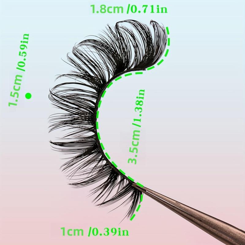 5D False Eyelashes, 1 Box DD Curl Cat Eye Look Fake Lash Clusters for Eyelash Extensions, DIY Eyelash Extension Kit Cluster, Cosmetic Eye Makeup Product