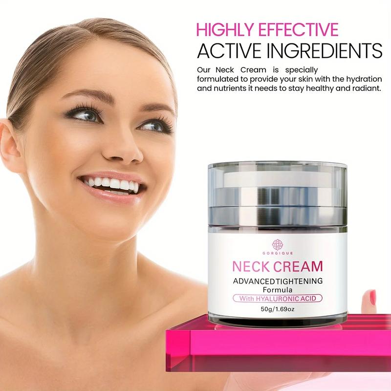 Neck Cream with Hyaluronic Acid Advanced Tightening Cream To Reduce Chin Chest Area Neck Lines for Youthful Skin