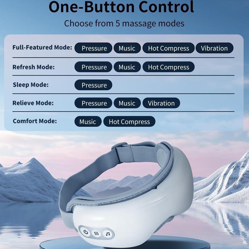 Portable Wireless Music Eye Massager, Multifunctional Double Layer Air Pressure Eye Massage Machine, Eye Care Machine for Women & Men