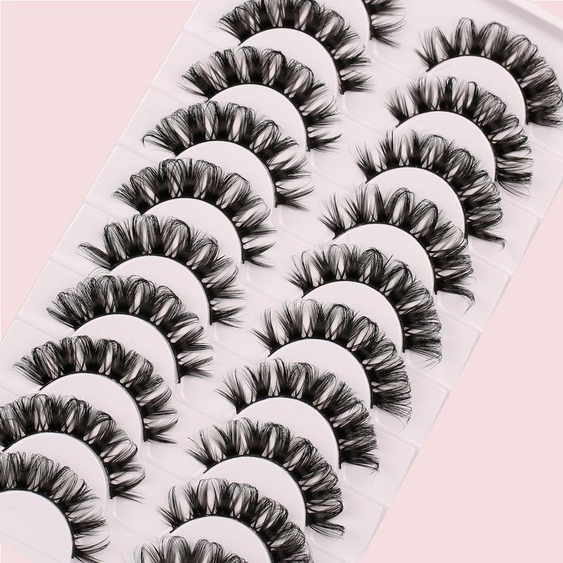 5D False Eyelashes, 1 Box DD Curl Cat Eye Look Fake Lash Clusters for Eyelash Extensions, DIY Eyelash Extension Kit Cluster, Cosmetic Eye Makeup Product