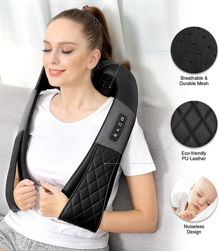 Back Massager Neck Massager with Heat, Neck and Back Massager, Shiatsu Shoulder Massager Gifts for Neck, Back, Muscle Pain Relief,Holiday Gifts,Best Christmas Gift ,Best Gift for Your Parents-Christmas surprise