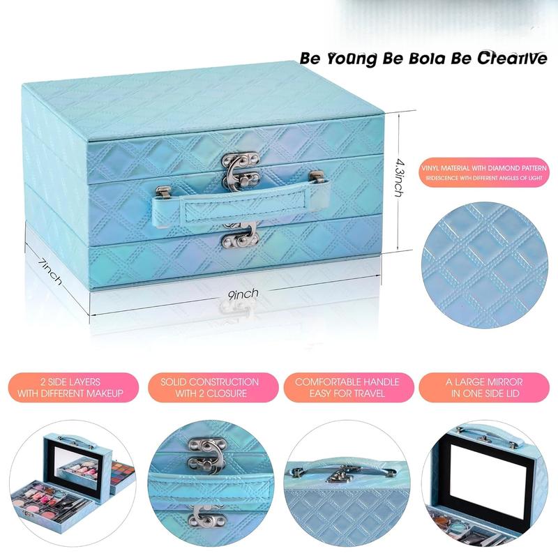 Makeup Kit for Preteen Girls 10-12, Birthday Christmas Makeup Gift Set for Teens 16-18, All in One Beginner Makeup Kit for Women Full Kit (Blue )