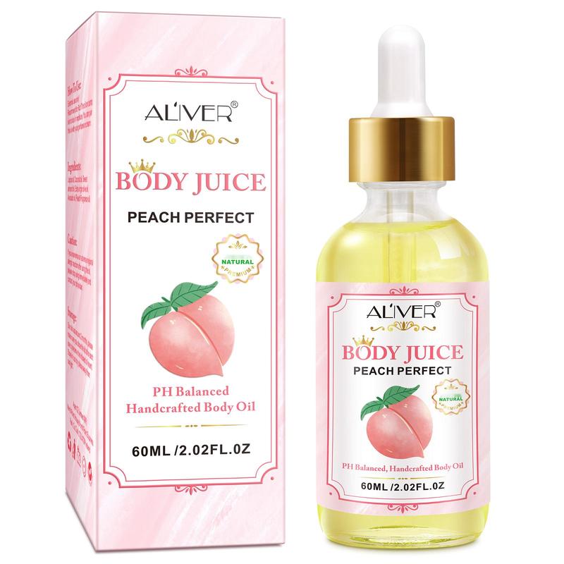 Aliver Body Juice Oil Peach Perfect, PH Balanced Handcrafted Body Oil (60ML   2.02 FL.OZ)