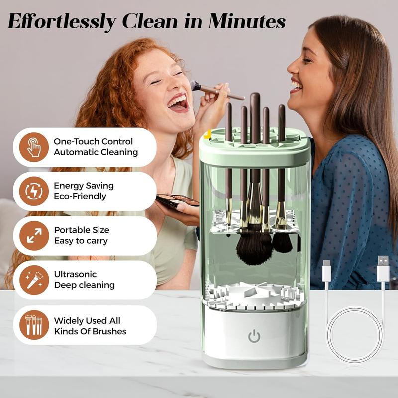 Electric makeup brush cleaner: a fast and efficient machine for deep cleaning of all brushes, small and portable, suitable for travel and family