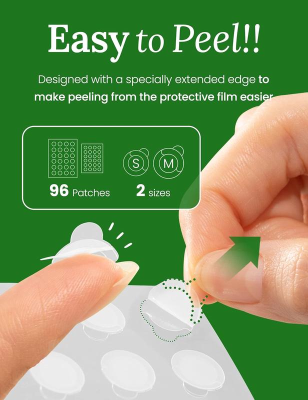 Troubless Invisible Pimple Spot Patch - 96 Ultra Thin Acne Patches - Easy Peel - 2 Sizes Skincare Skin Repair