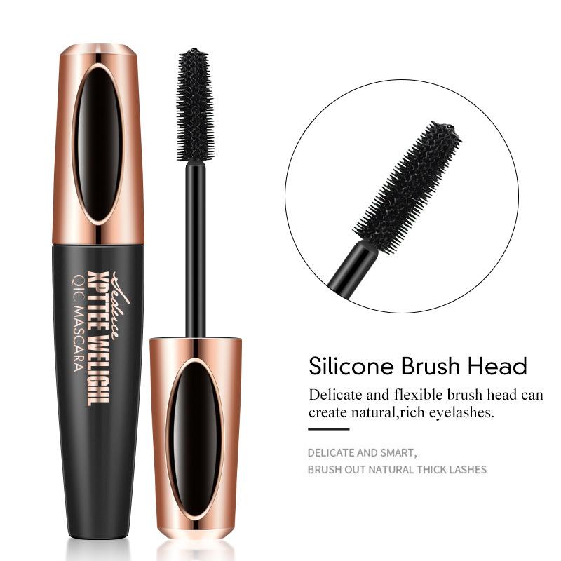 3 Pack 4D Silk Fiber Lash Mascara, Waterproof Smudge-proof Thickening Mascara Black Thickening Lengthening Mascara, All Day Exquisitely Full, Long, Thick, Long-Lasting No Flaking Lash Extensions