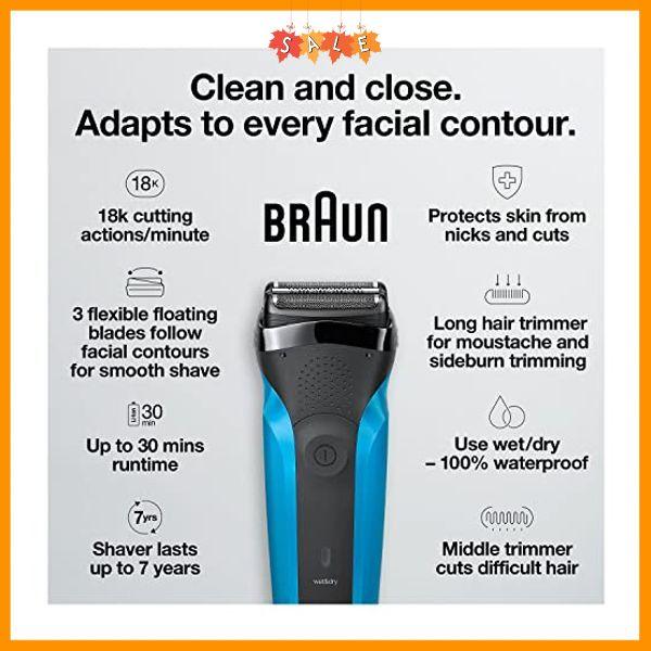 Braun Electric Razor for Men, Series 3 310s Electric Foil Shaver, Rechargeable, Wet & Dry