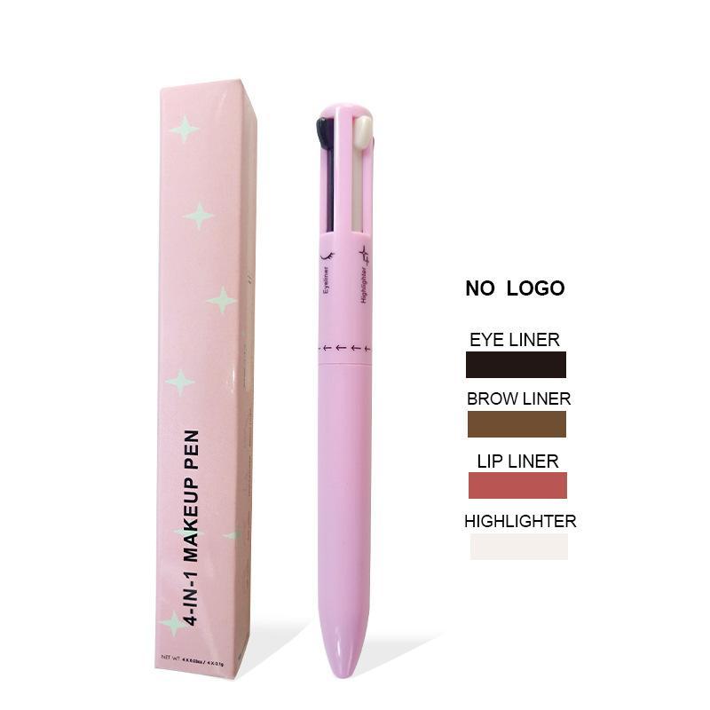 4 In 1 Multi-functional Makeup Pen, 1 Count Long Lasting Eyebrow Pencil Highlighter Pen, Portable Makeup Pen For Women & Girls