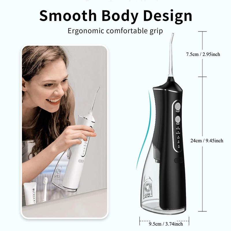 Portable Water Flosser, 1 Box Rechargeable Oral Irrigator with 4pcs Nozzle & 1pc USB Charging Cable, Removable Water Flosser for Home & Travel, Dental Care Tool for Adults & Kids