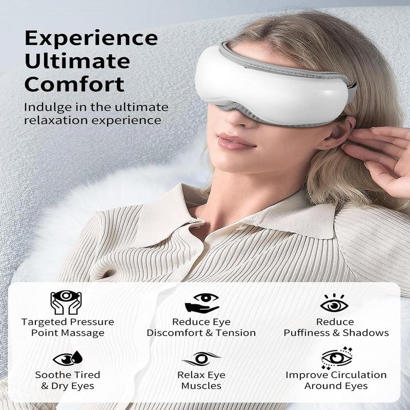 Portable Wireless Music Eye Massager, Multifunctional Double Layer Air Pressure Eye Massage Machine, Eye Care Machine for Women & Men