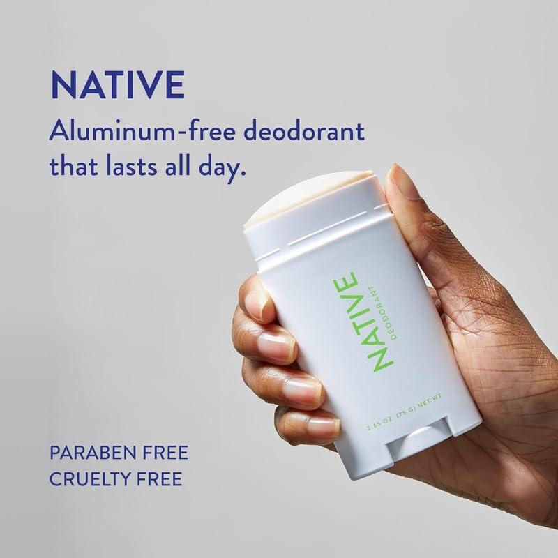 Native Deodorant Contains Naturally Derived Ingredients, 72 Hour Odor Control | Deodorant for Women and Men, Aluminum Free with Baking Soda, Coconut Oil and Shea Butter | Unscented Native