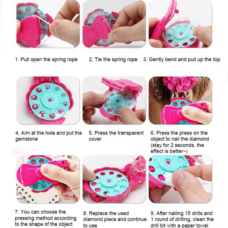 Creative DIY Hair Accessories Magic Nail Drill Machine, 1 Box Hair Accessories Making Tool, Hair Styling Accessories for Girls & Women