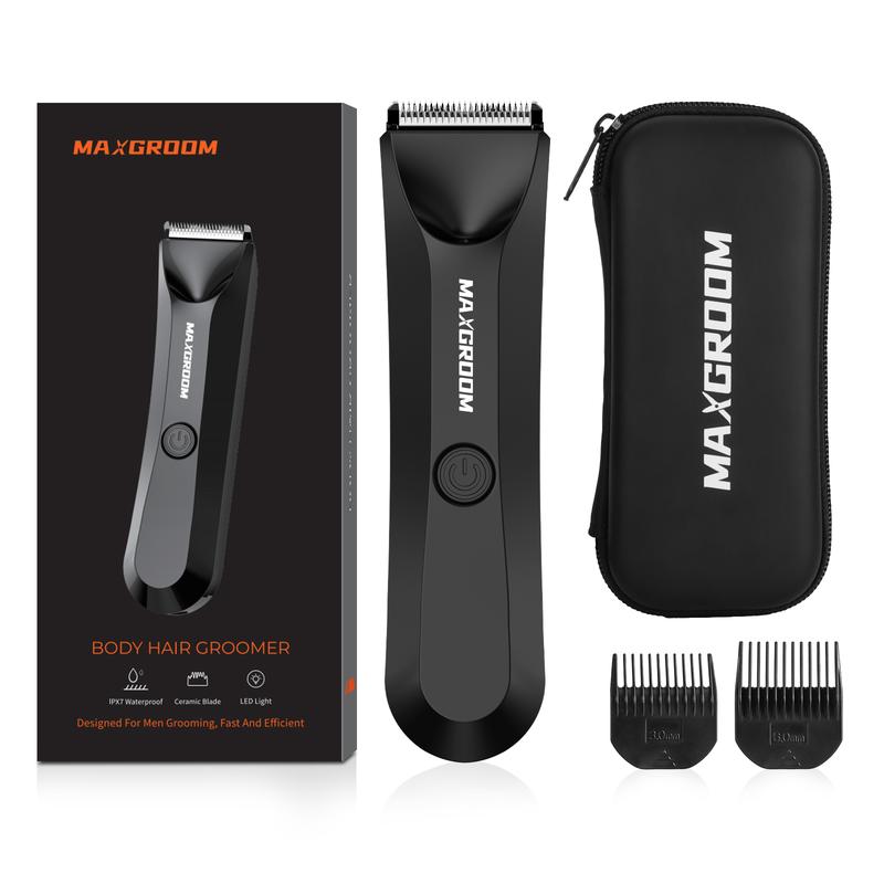 MAXGROOM Electric Body Hair Trimmer for Men and Woman, Cordless Groin Hair Clipper, Waterproof Electric Shaver, Facial Hair Removal Tool,  Gift For Christmas