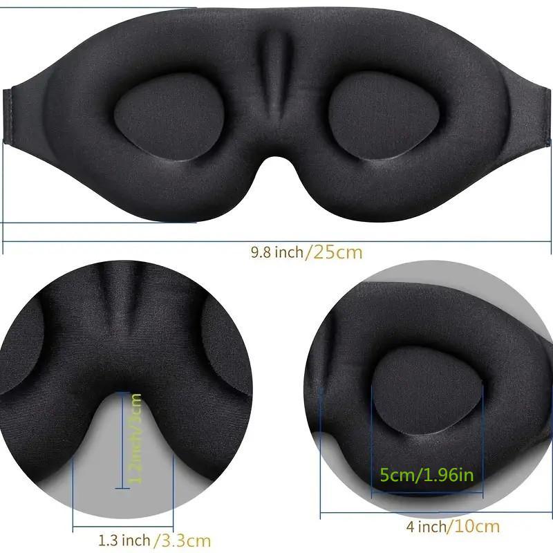 3D Contour Cup Sleep Mask, 1 Count Soft & Comfortable Eye Mask, Ergonomic Design Light Blocking Eye Cover for Traveling Yoga Nap