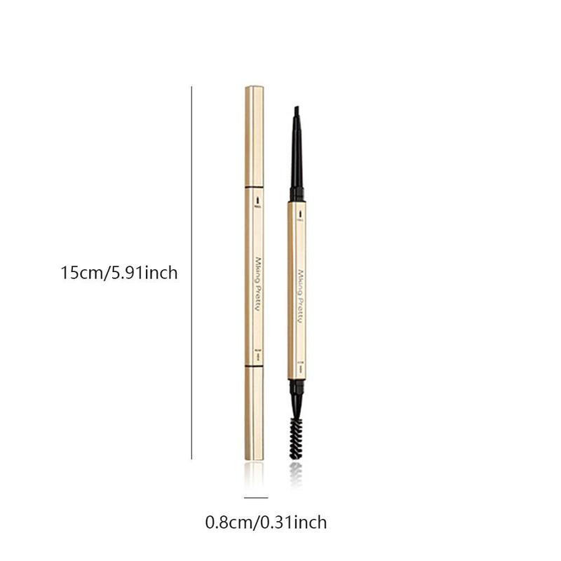 Small Gold Bar Eyebrow Pencil, 1 Count Dual-ended Triangular Machete very Fine Small Gold Chopsticks Eyebrow Pencil, Three-dimensional Sketch Waterproof Sweatproof Non-blotchy Eyebrow Pen, Christmas Gift