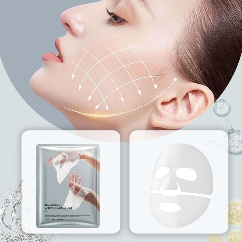 Deep Moisturizing Collagen Mask, 5 Counts box Hydrating Firming Face Mask, Moisturizing Face Mask, Face Care Product for Women & Men