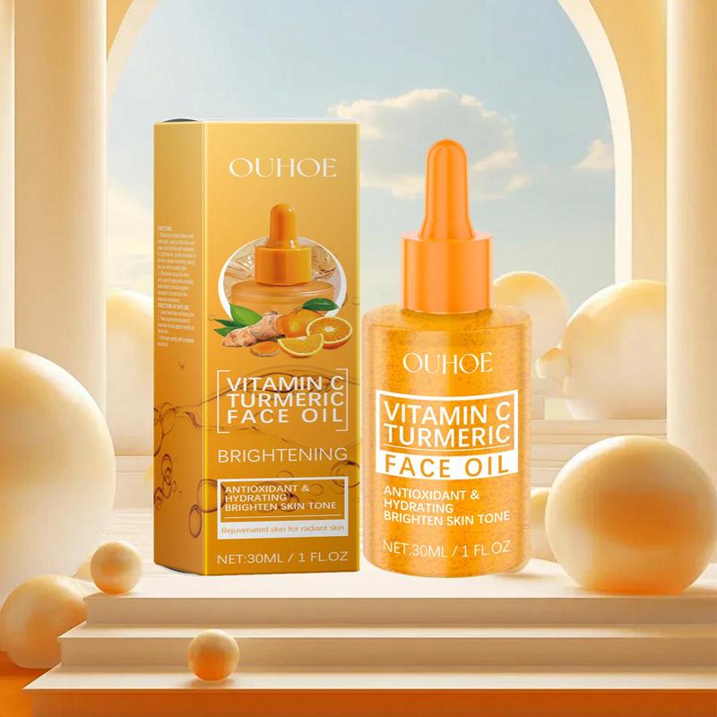 Vitamin C Turmeric Face Oil, 1 2 Boxes Moisturizing & Brightening Facial Essence, Hydrating Facial Serum, Face Care Product for Women & Men