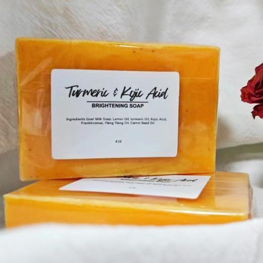 Lemon Turmeric Kojic Soap, Turmeric Face And Body Soap, Turmeric Soap Bar, Natural Turmeric Soap Bar Body Care Body Wash Coconut Organic Acne Comfort Cleansing Skin Repair Skin Care Cleanser