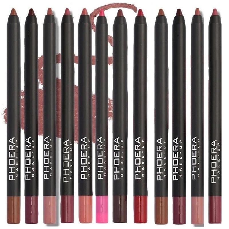 Waterproof Matte Lipliner Pencil Sexy Red Contour Tint Lipstick Lasting Non-stick Cup Moisturising Lips Makeup Cosmetic 12Color Eyeliner Flawless Moisture Moisturizer Hydrate Moisturize Moisturizing 01