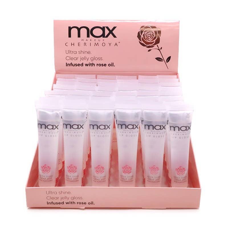 Max Makeup rose Clear Lip gloss - Cherimoya Moisturize Nourishing Glossy Moisturizing Hydrate