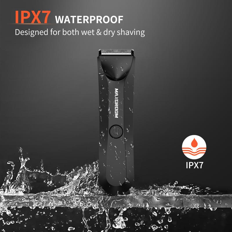 MAXGROOM Electric Body Hair Trimmer for Men and Woman, Cordless Groin Hair Clipper, Waterproof Electric Shaver, Facial Hair Removal Tool,  Gift For Christmas