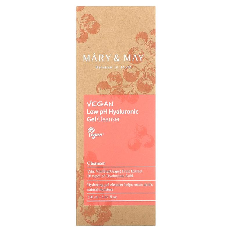 Mary & May Vegan Low pH Hyaluronic Gel Cleanser, 5.07 fl oz (150 ml)