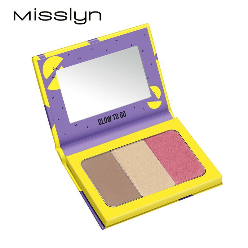 3 in 1 Contouring Palette, 1 Box Long Lasting Highlighter Shadow Blush Palette, Multipurpose Makeup Palette for Women & Girls