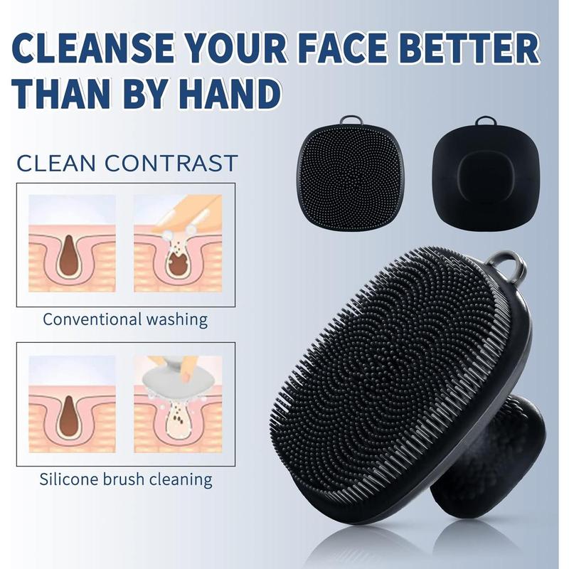 Face Scrubber, Silicone Face Scrubber for Men, Facial Cleansing Brush Silicone Face Wash Brush Manual Waterproof Cleansing Skin Care Face Brushes for Cleansing and Exfoliating