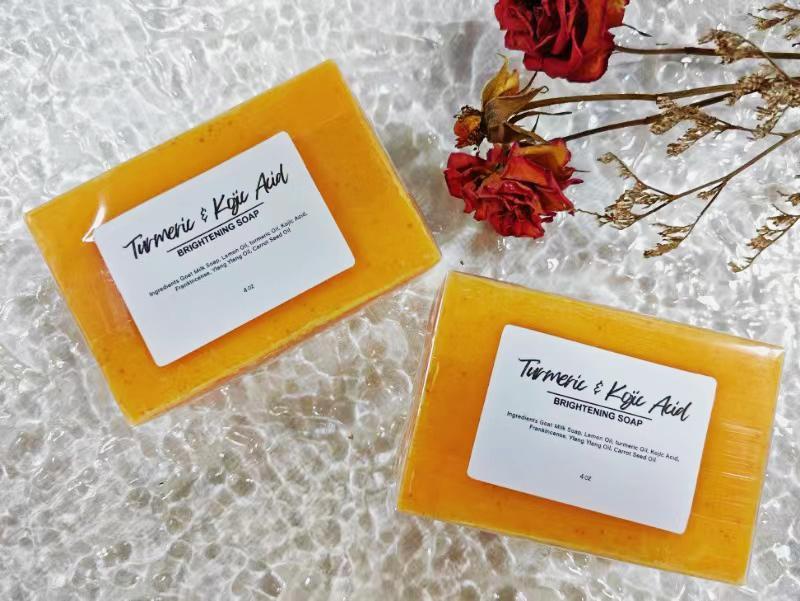 Lemon Turmeric Kojic Soap, Turmeric Face And Body Soap, Turmeric Soap Bar, Natural Turmeric Soap Bar Body Care Body Wash Coconut Organic Acne Comfort Cleansing Skin Repair Skin Care Cleanser