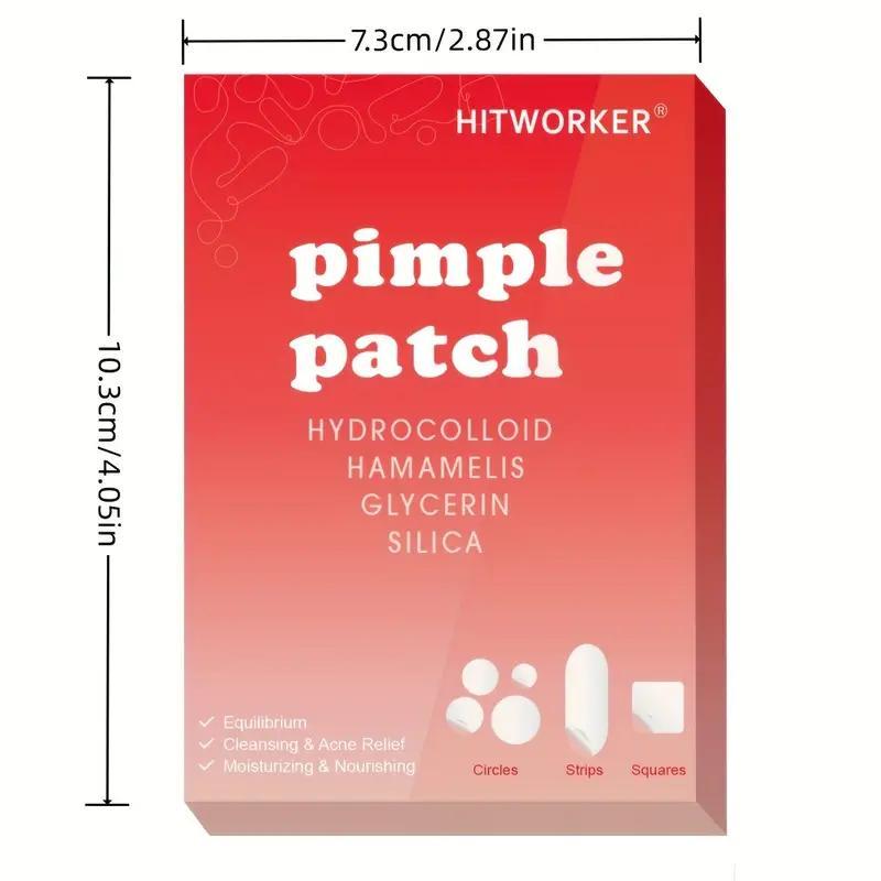 Hydrocolloid Acne Patch Set, 166pcs box Mixed Size Facial Pore Cleansing Strips, Unscented Pimple Covering Patches for All Skin Types