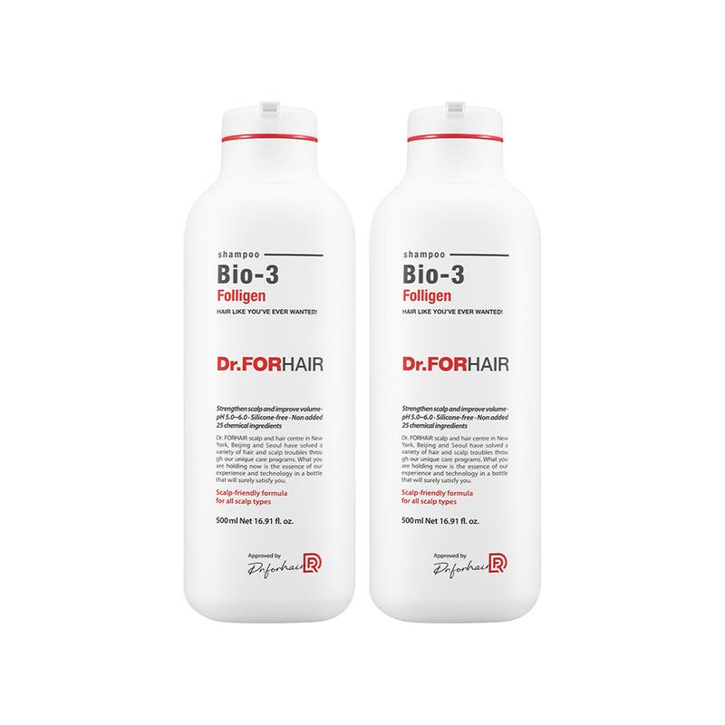 Dr.FORHAIR Set of (2) Bio-3 Folligen Shampoo 500ml Conditioner Haircare