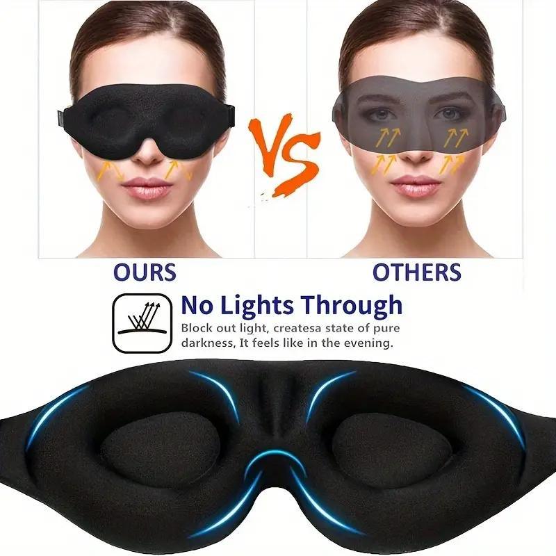 3D Contour Cup Sleep Mask, 1 Count Soft & Comfortable Eye Mask, Ergonomic Design Light Blocking Eye Cover for Traveling Yoga Nap